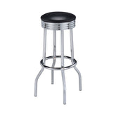 Coaster Theodore Upholstered Top Bar Stools Black and Chrome (Set of 2) Model 2408